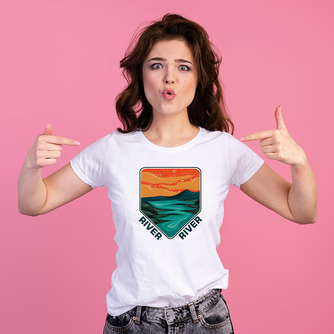 River Retro Printed T-Shirt